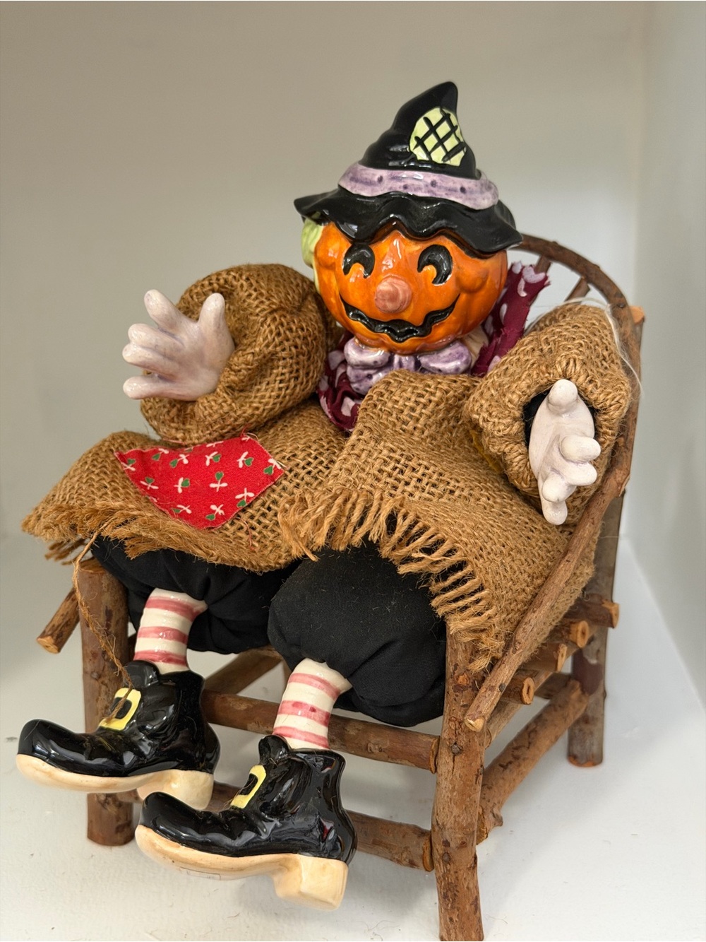 Fitz and Floyd Vintage 1994 Pumpkin Scarecrow perfect for Halloween